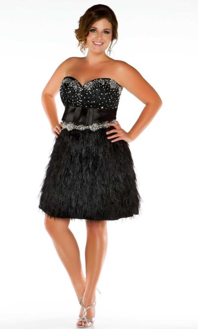 feather dress plus size