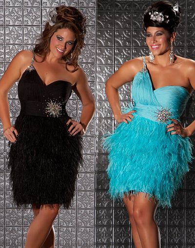 feather dress plus size