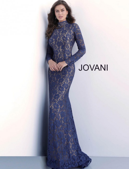 long sleeve fitted gown