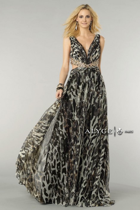 leopard evening dress