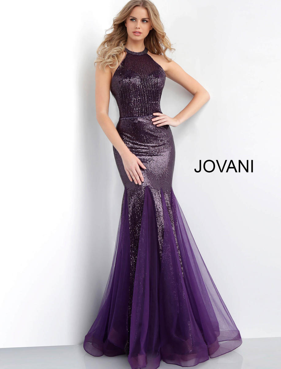 French Novelty: Jovani 64185 Sequin Racer Back Mermaid Gown