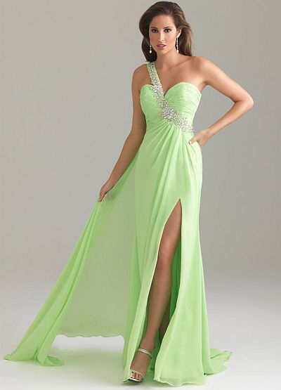 Night Moves Unique One Shoulder Ruched Prom Dress 6424: French Novelty