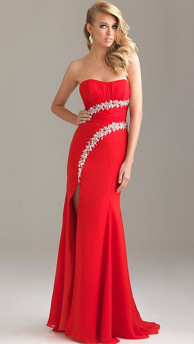 Night Moves Strapless Prom Dress with Stunning Beaded Waist 6469 ...