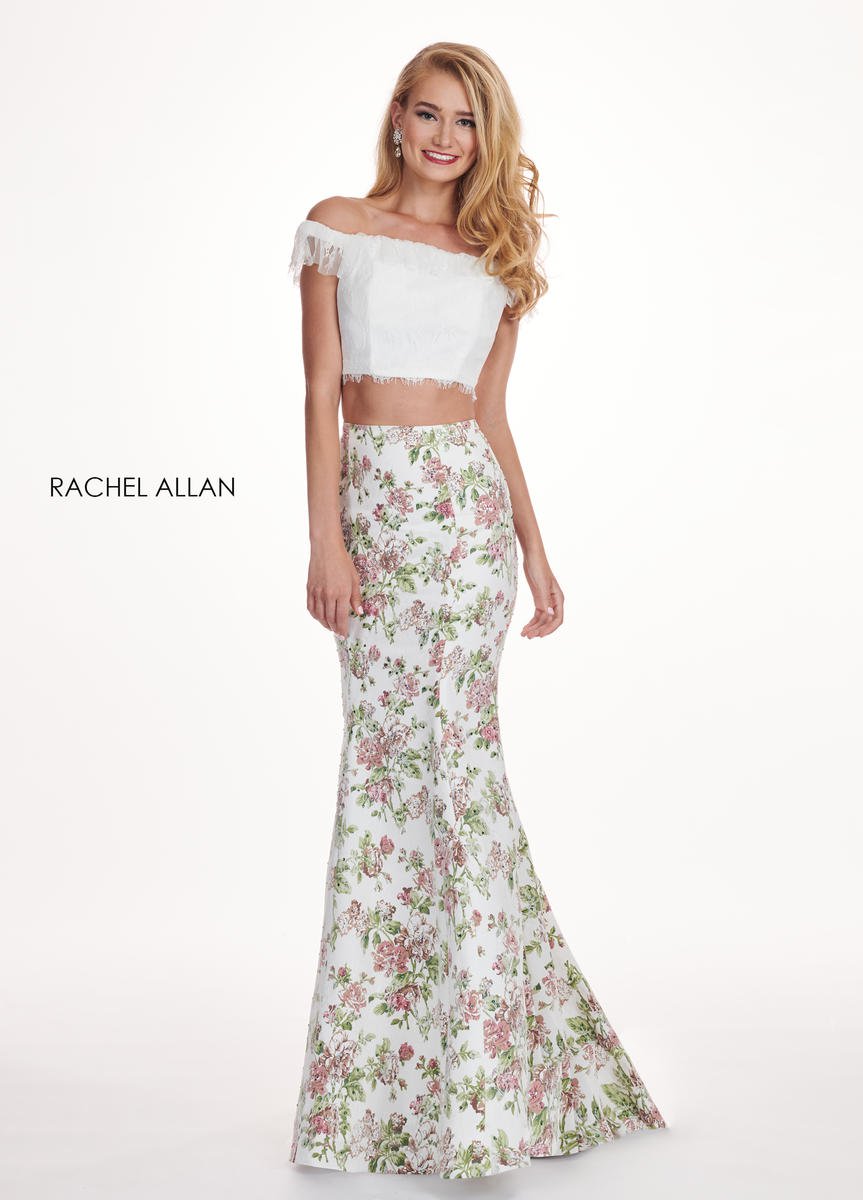 French Novelty: Rachel Allan 6499 Lace Mermaid 2 Piece Prom Dress