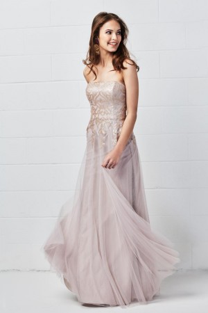 Size 12 Latte Wtoo 652 Chic Sequin Bridesmaid Dress