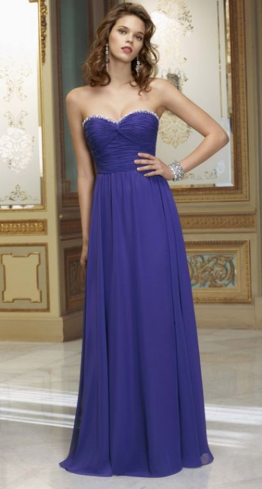 strapless bridesmaid dress long