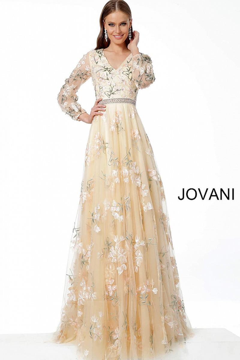 floral maxi prom dress