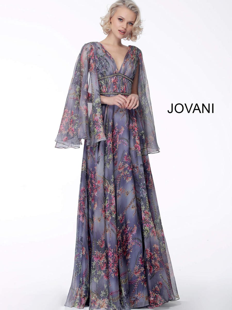 floral chiffon gown