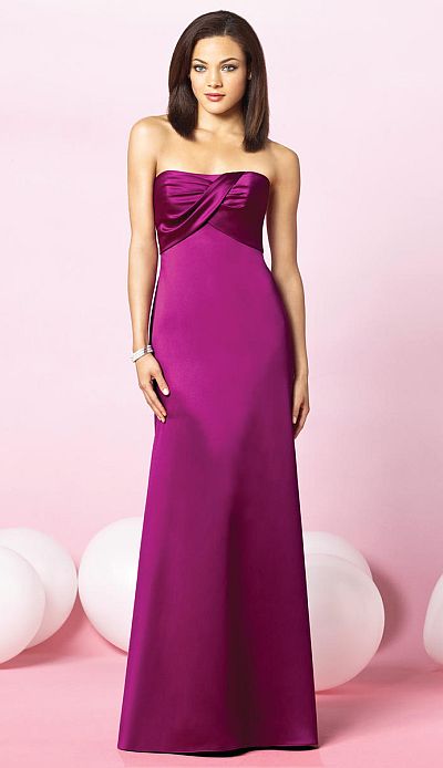 After Six Strapless Satin Long Bridesmaid Dress 6633 by Dessy: French ...