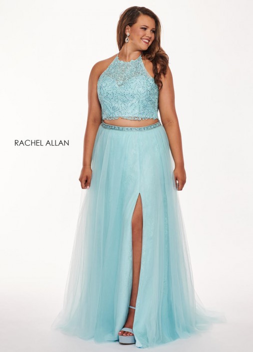 French Novelty Rachel Allan Curves 6668 Plus Size 2 Piece Prom Dress