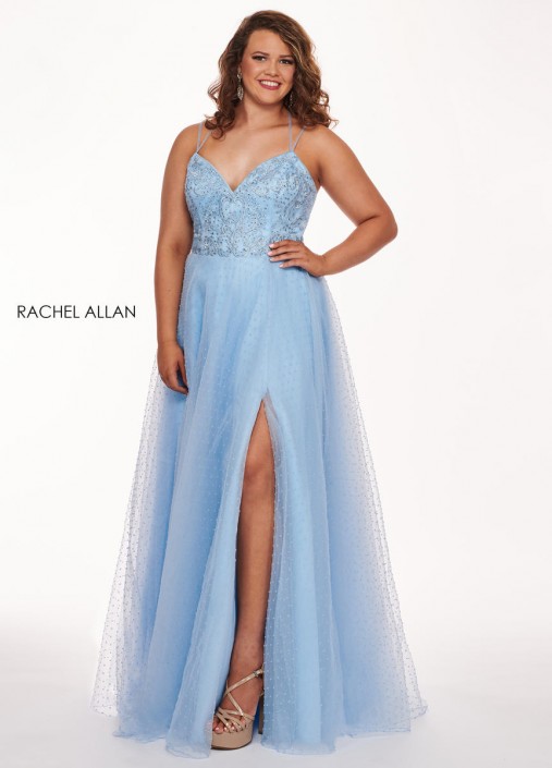 Size 22w Powder Blue Rachel Allan Curves 6680 Stunning Gown
