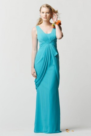 Wtoo 669 Draped V Neck Bridesmaid Gown