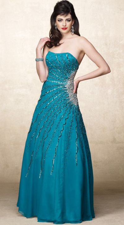 Alyce Designs Asymmetrically Beaded Chiffon Evening Dress 6693: French ...