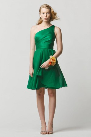 Wtoo 670 One Shoulder Short Bridesmaid Dress
