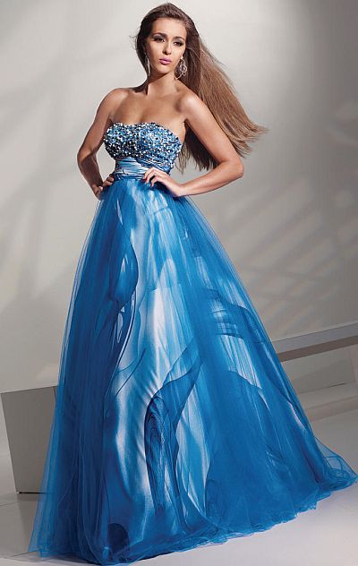 Alyce Paris Sapphire Tulle Print Prom Ball Gown 6763 by Alyce Designs ...