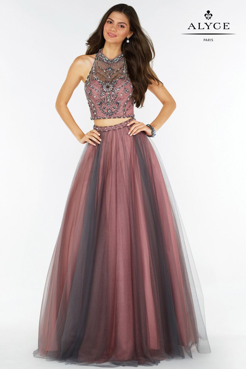 alyce paris 2 piece prom dress