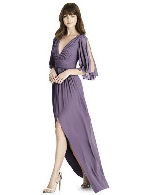 Size 6 Auburn Moon After Six 6777 Split Sleeve Chiffon Bridesmaid Dress