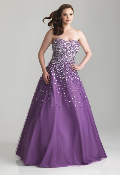 Night Moves 6790W Plus Size Ball Gown: French Novelty
