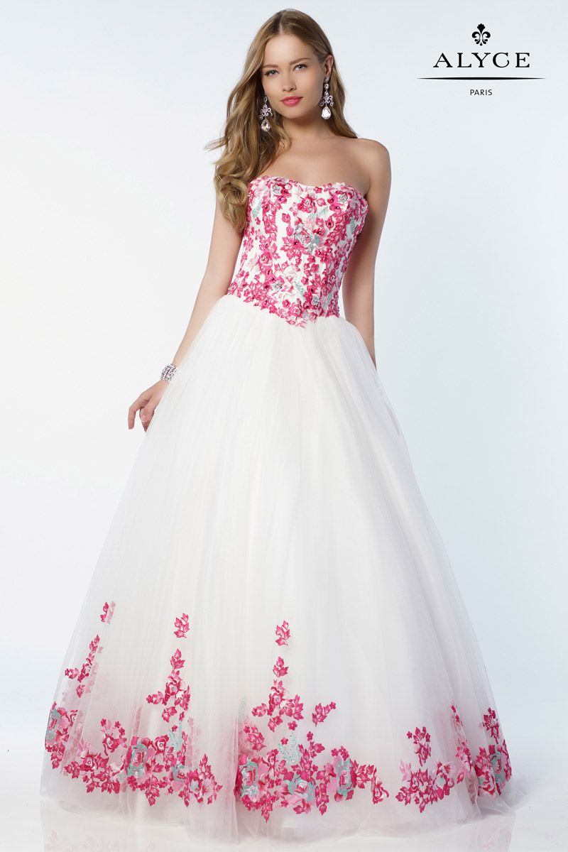 Alyce Paris 6797 Tulle Ball Gown with Corset: French Novelty