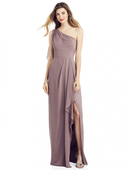 after six one shoulder gown