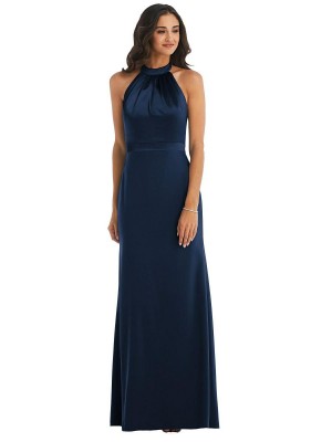 After Six 6834 High Neck Halter 2 Tone Gown
