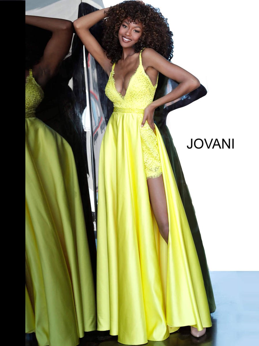Jovani 68426 High Slit Gown with Shorts