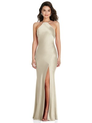 After Six 6853 Classy Halter Bridesmaid Dress