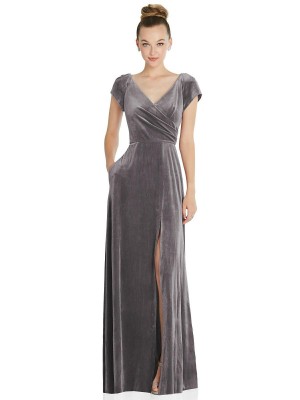 After Six 6862 Cap Sleeve Velvet Bridesmaid Dress