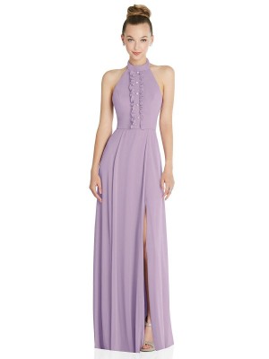 After Six 6865 Ruffle High Halter Gown