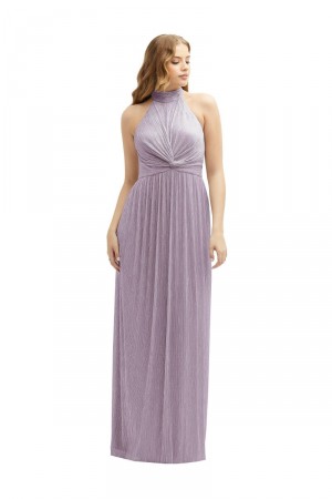 After Six 6882 High Halter Neck Metallic Bridesmaid Dress
