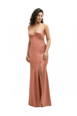 After Six 6885 Bias Cut Halter Bridesmaid Dress