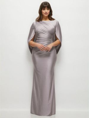 After Six 6897 Draped Capelet Sleeve Bridesmaid Dress