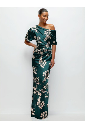 After Six 6901FP Chic Asymmetric Print Bridesmaid Dress