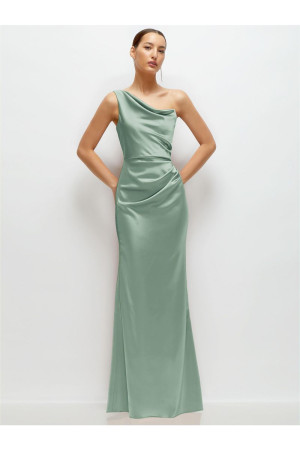 After Six 6904 One Shoulder Cowl Bridesmaid Dress