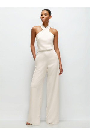 After Six 6907 Pleated Halter Wedding Jumpsuit