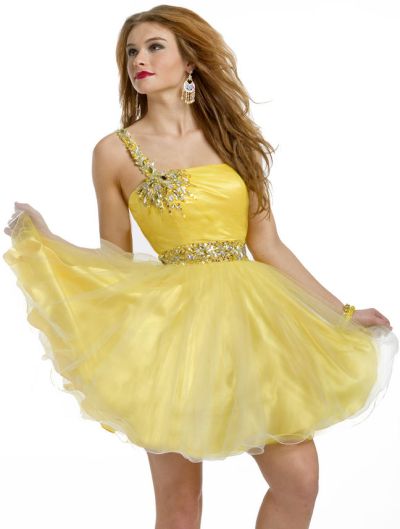 Party Time 6939 Soft Tulle Ombre Short Homecoming Dress: French Novelty