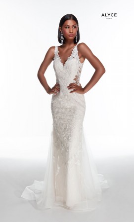 Alyce Paris 7017 Sheer Sides Wedding Dress