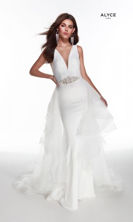 Alyce 7019 Bridal Gown with Removable Overskirt