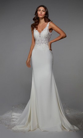 Alyce Paris 7027 Lace Train Wedding Dress