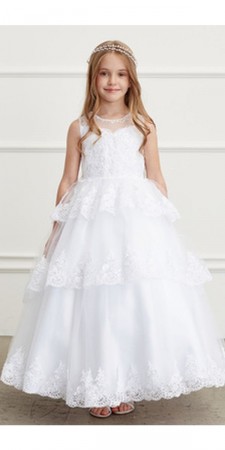 Tip Top 7030 Flower Girls Lace Tiered Dress