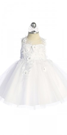 Tip Top 7038S Infant Girls 3D Floral Dress