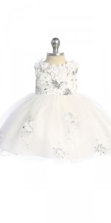 Tip Top 7039S Floral 3D Infant Girls Dress