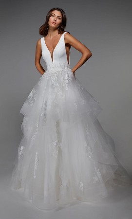 Alyce Paris 7040 Sheer Ruffle Wedding Dress