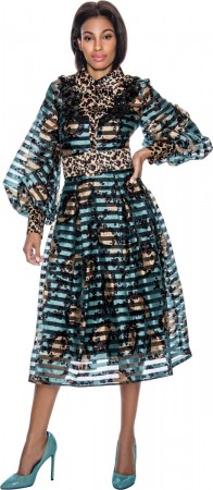 Terramina 7042 Sheer Stripe Church Dress