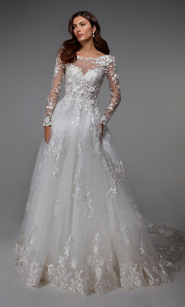 French Novelty: Alyce Paris 7046 Lace Long Sleeve Wedding Dress