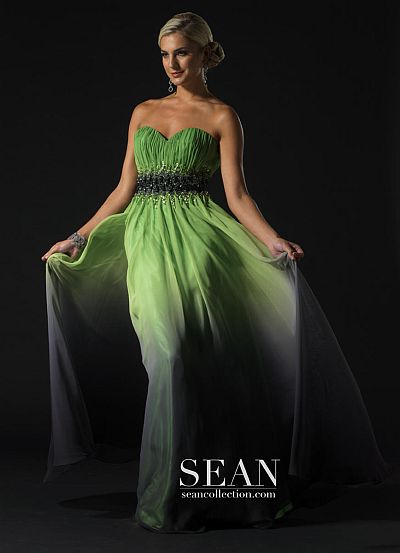 prom green ombre dress