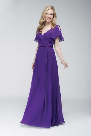 Wtoo 706 Flutter Sleeve Bridesmaid Gown
