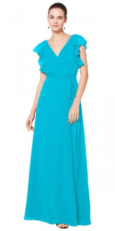#Levkoff ALISSON 7077 Ruffle Cap Sleeve Bridesmaid Dress