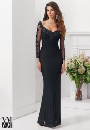 VM Collection 71123 Sheer Long Sleeve Mothers Gown