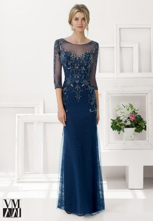 VM Collection 71134 Beaded Lace MOB Dress